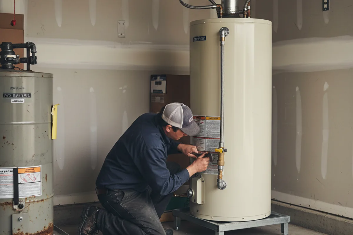 Water heater and shutoff valve replacement in Morganton